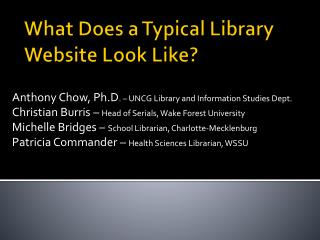 What Does a Typical Library Website Look Like?