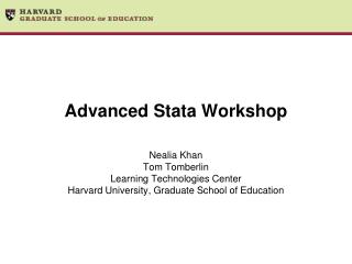 Advanced Stata Workshop