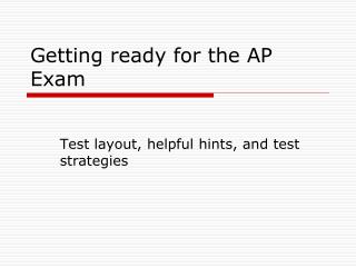 Getting ready for the AP Exam