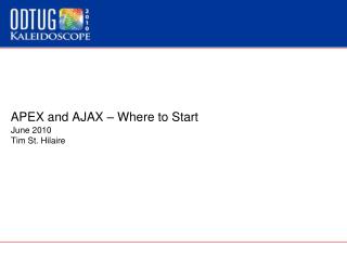 APEX and AJAX – Where to Start