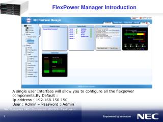 FlexPower Manager Introduction
