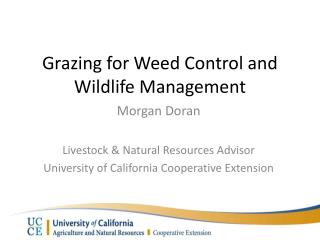 Grazing for Weed Control and Wildlife Management