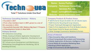 Name : Sunny Pushye Company : Technousa Consulting Services Pvt. Lt