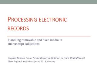 Processing electronic records
