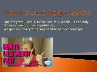 How To Lose Weight Quickly