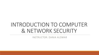 INTRODUCTION TO COMPUTER & NETWORK SECURITY