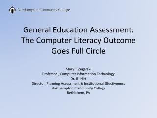 General Education Assessment: The Computer Literacy Outcome Goes Full Circle