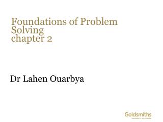 Foundations of Problem Solving chapter 2