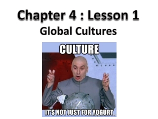 Chapter 4 : Lesson 1 Global Cultures