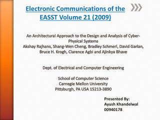 Electronic Communications of the EASST Volume 21 ( 2009)