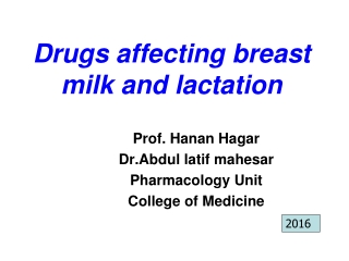 Drugs affecting breast milk and lactation