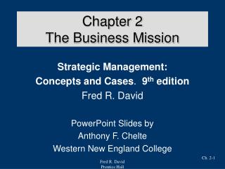 Chapter 2 The Business Mission