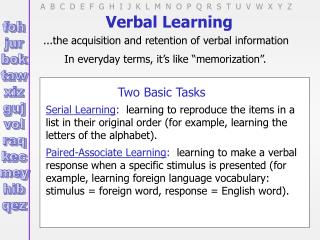 Verbal Learning