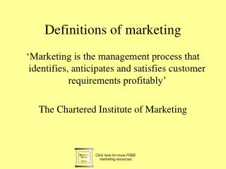 Definitions of marketing