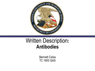 Written Description : Antibodies Bennett Celsa TC 1600 QAS