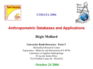 Anthropometric Databases and Applications