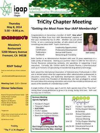 TriCity Chapter Meeting c “Getting the Most From Your IAAP Membership”