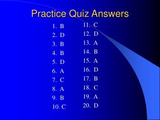 Practice Quiz Answers