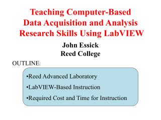 Teaching Computer-Based Data Acquisition and Analysis Research Skills Using LabVIEW