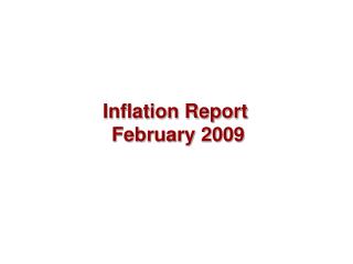 Inflation Report February 2009