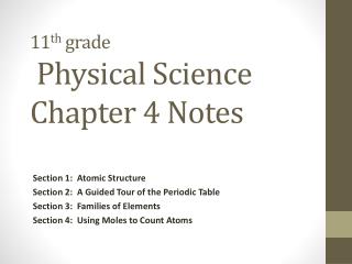 11 th grade Physical Science Chapter 4 Notes