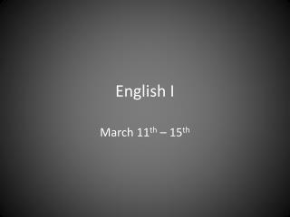 English I