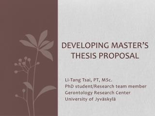 sociology master's thesis proposal