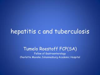 hepatitis c and tuberculosis