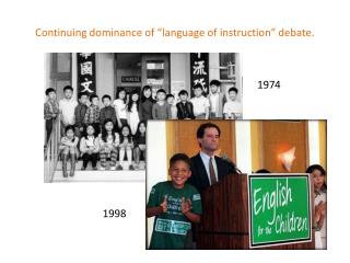 Continuing dominance of “language of instruction” debate.