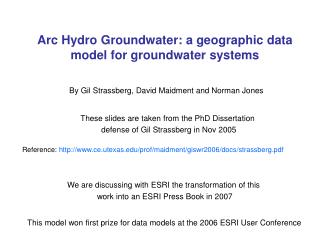 Arc Hydro Groundwater: a geographic data model for groundwater systems