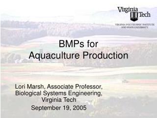 BMPs for Aquaculture Production