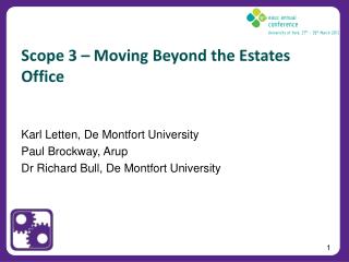 Scope 3 – Moving Beyond the Estates Office