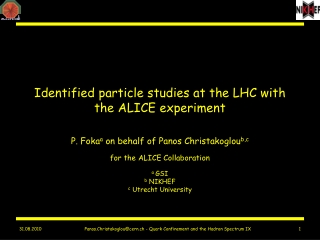Identified particle studies at the LHC with the ALICE experiment