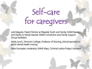Self-care for caregivers