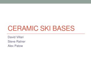 Ceramic ski Bases