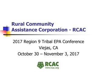 Rural Community Assistance Corporation - RCAC