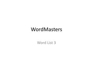 WordMasters