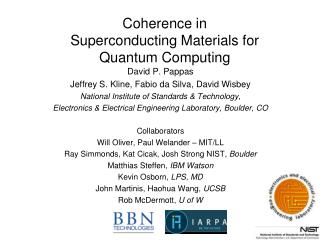 Coherence in Superconducting Materials for Quantum Computing