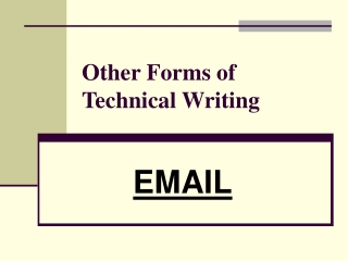 Other Forms of Technical Writing