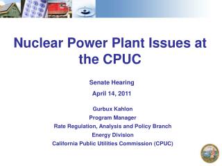 Nuclear Power Plant Issues at the CPUC