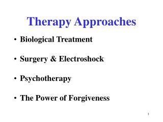 Therapy Approaches