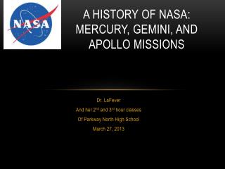A History of NASA: Mercury, Gemini, and Apollo Missions