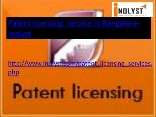 patent licensing service in bangalore
