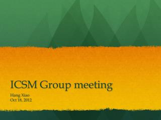 ICSM Group meeting