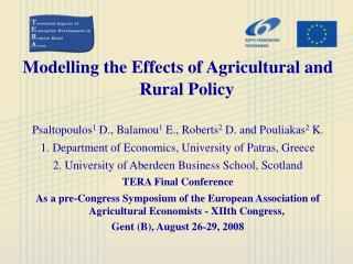 Modelling the Effects of Agricultural and Rural Policy