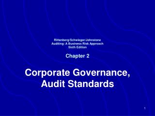 Rittenberg/Schwieger/Johnstone Auditing: A Business Risk Approach Sixth Edition Chapter 2