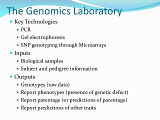 The Genomics Laboratory