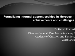 Contribution à la formalisation de l’apprentissage informel, réalisations et défis