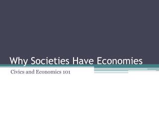Why Societies Have Economies