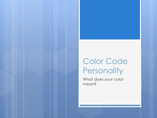 Color Code Personality